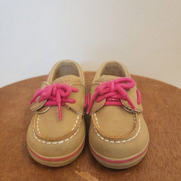 Sperry Top-siders Infant Toddler Pink Cheetah Boat Crib Shoes Size 3 - Picture 3 of 6